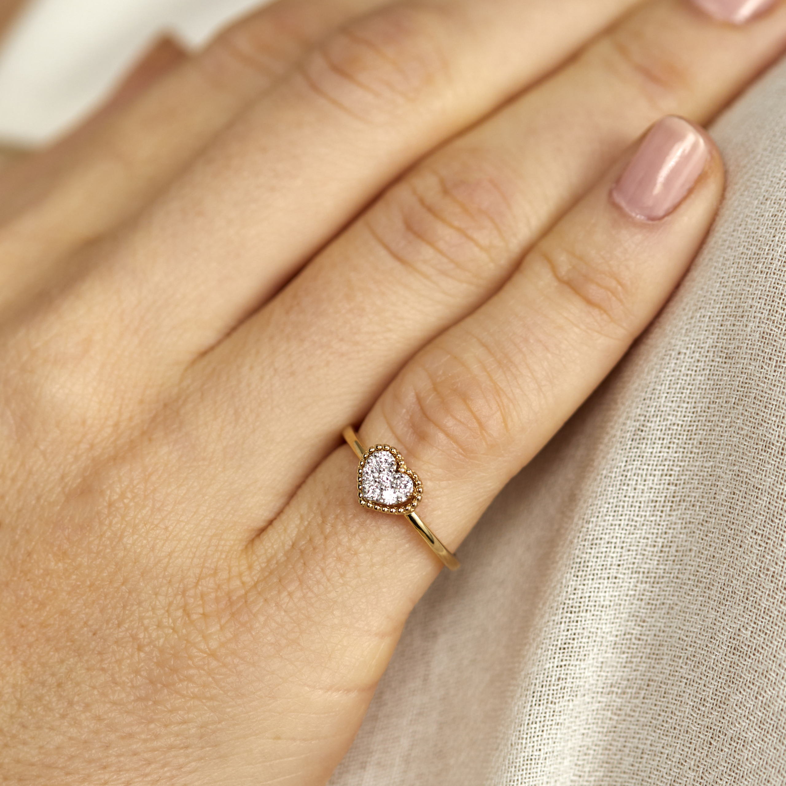 Clear Carats Hearts diamantring i 14 kt. guld og 0.13 ct. diamanter 7 Clear Carats Hearts diamantring i 14 kt. guld og 0.13 ct. diamanter - Billede 7