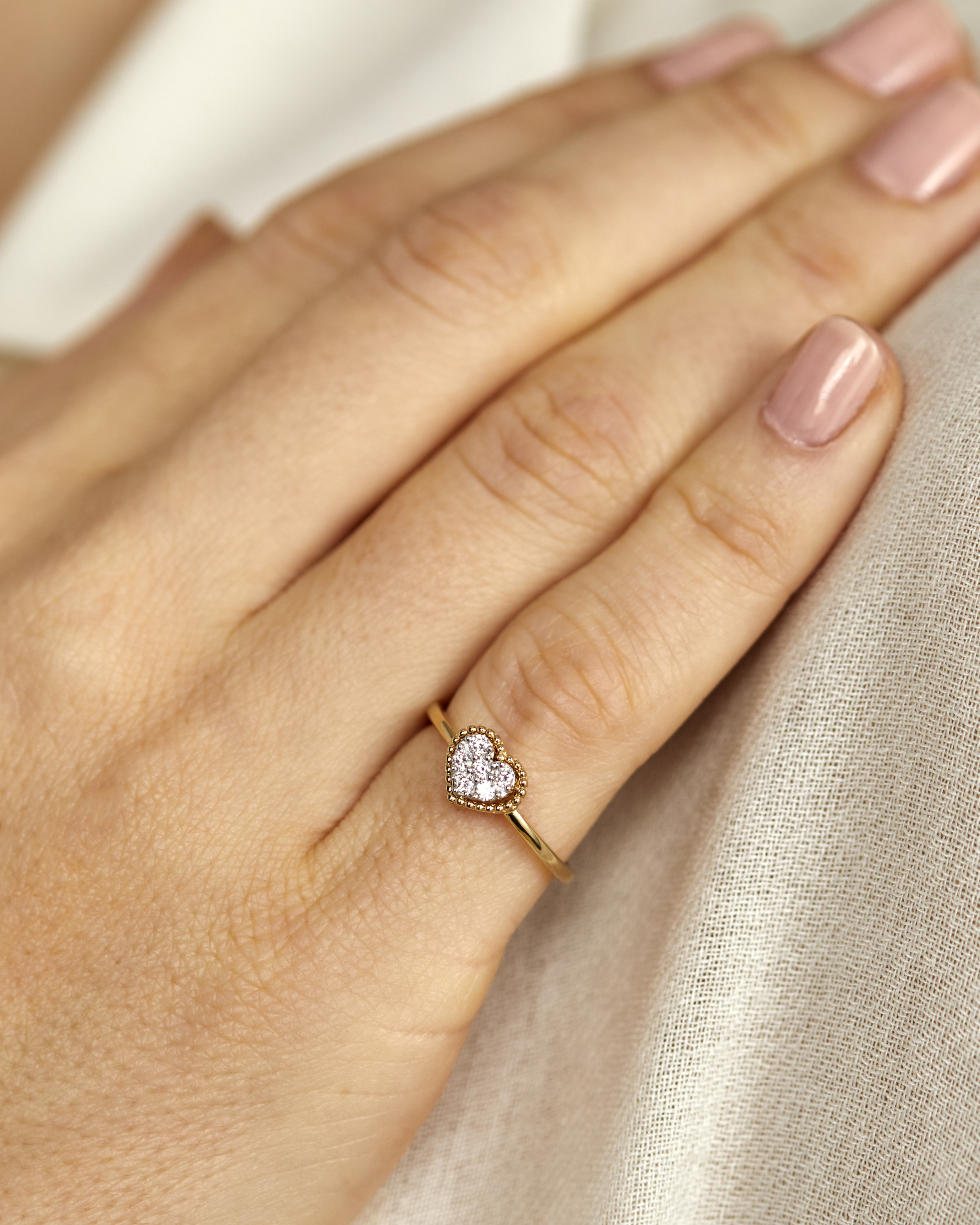 Clear Carats Hearts diamantring i 14 kt. guld og 0.13 ct. diamanter 2 Clear Carats Hearts diamantring i 14 kt. guld og 0.13 ct. diamanter - Billede 2