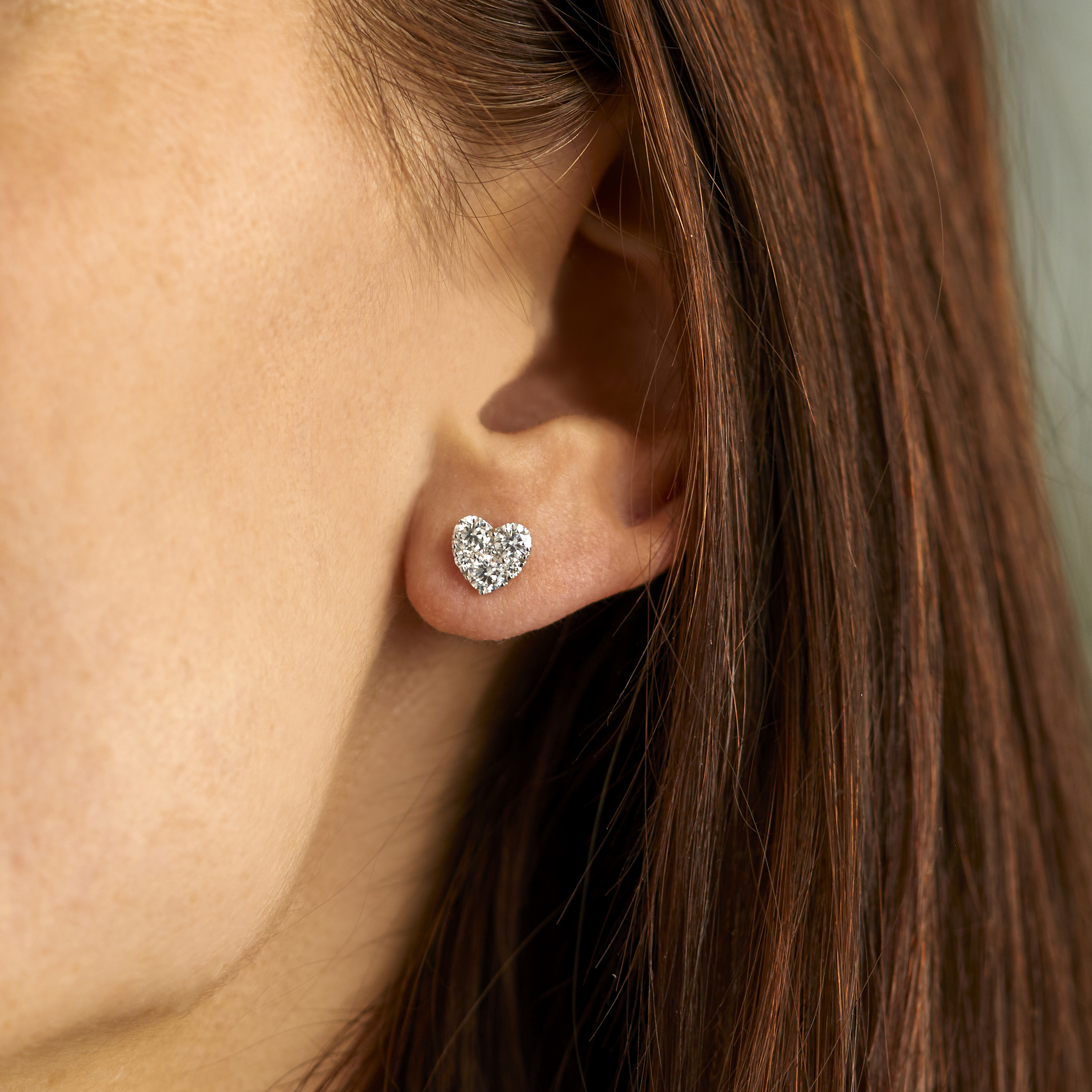 Harmoni hjerte ørestikker i 14 kt. hvidguld og 0.85 ct diamanter 3 Harmoni hjerte ørestikker i 14 kt. hvidguld og 0.85 ct diamanter - Billede 3