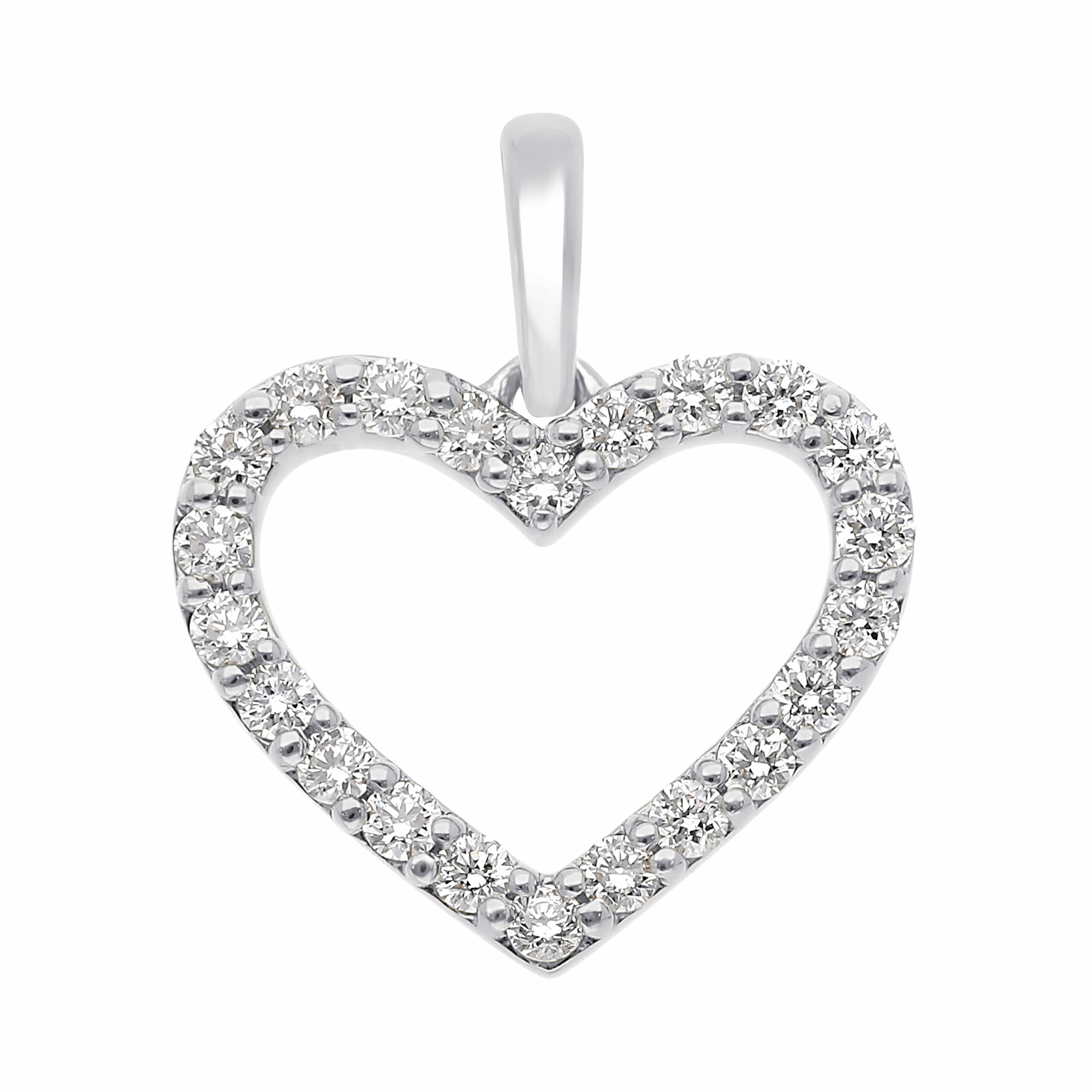 LOVE hjerte vedhæng i 14 kt hvidguld og 0.17 ct. diamanter LOVE hjerte vedhæng i 14 kt hvidguld og 0.17 ct. diamanter