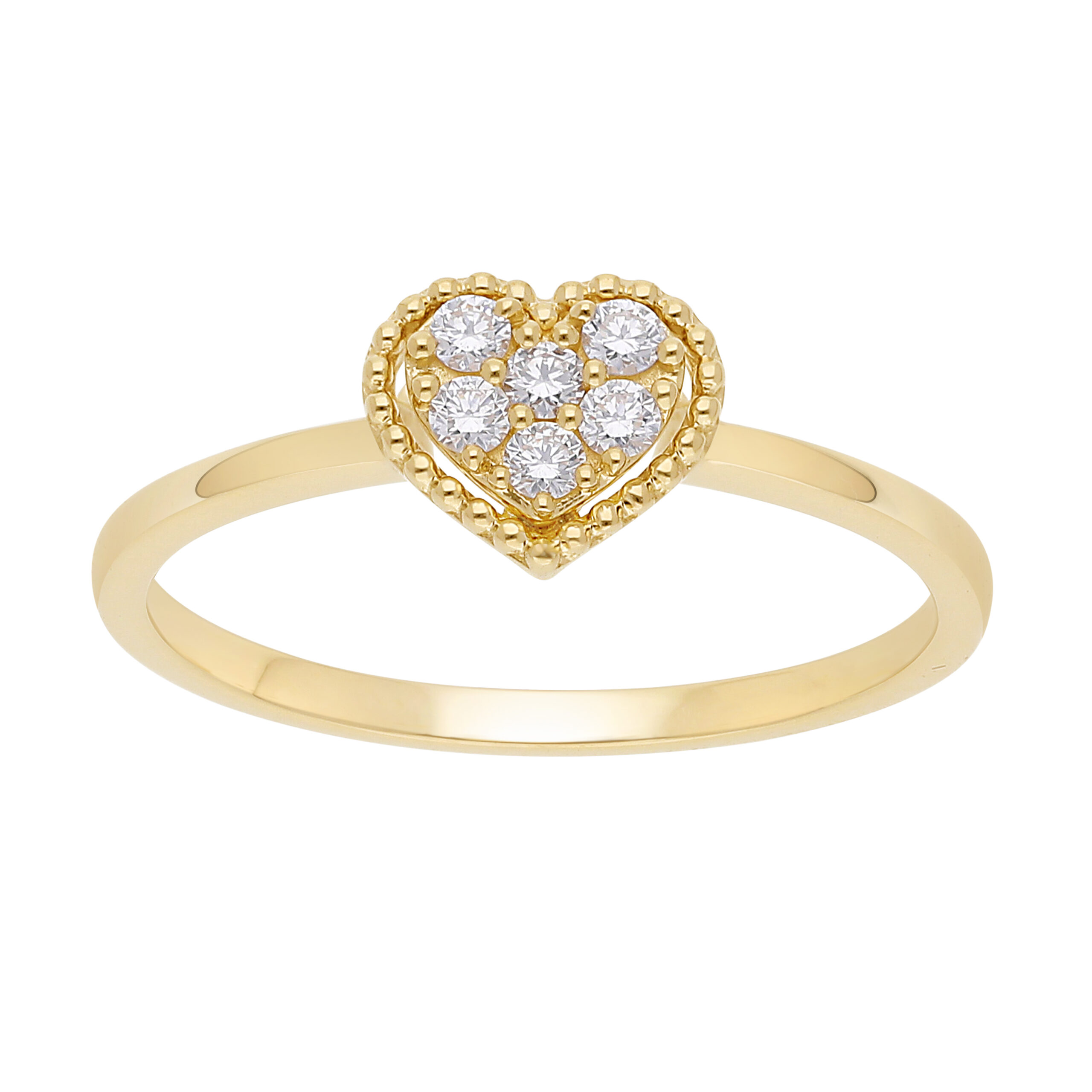 Clear Carats Hearts diamantring i 14 kt. guld og 0.13 ct. diamanter 1 Hearts hjertering i 14 kt guld