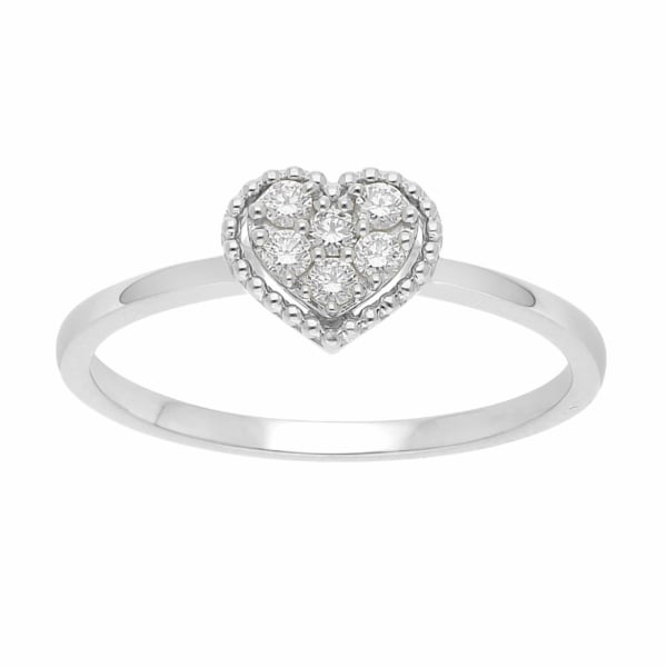 Clear Carats Hearts diamantring i 14 kt hvidguld og 0.13 ct. diamanter