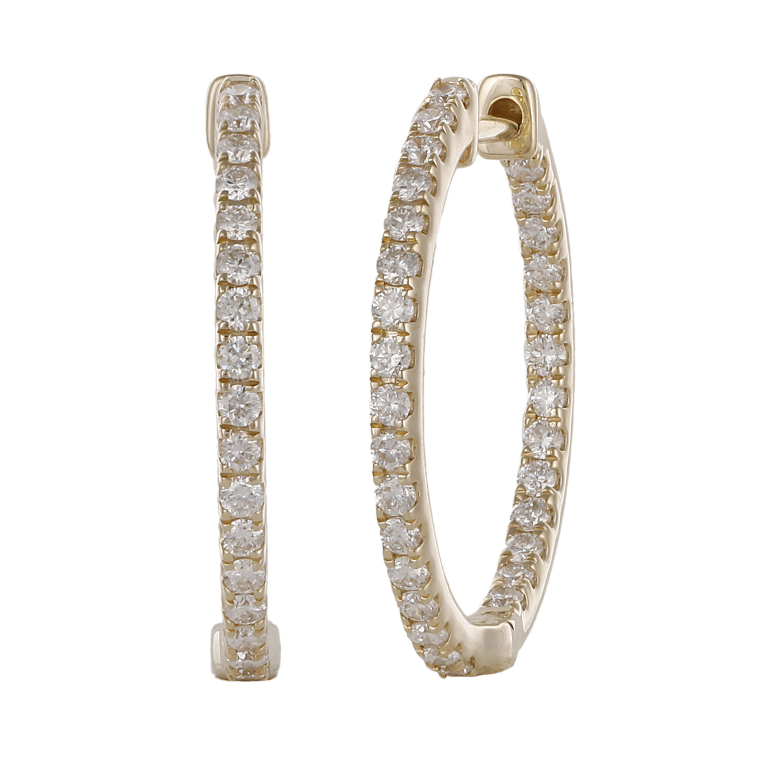 Inside-Out diamant creoler i 14 kt. guld og 0.80 ct. diamanter Inside-Out diamant creoler i 14 kt. guld og 0.80 ct diamant.