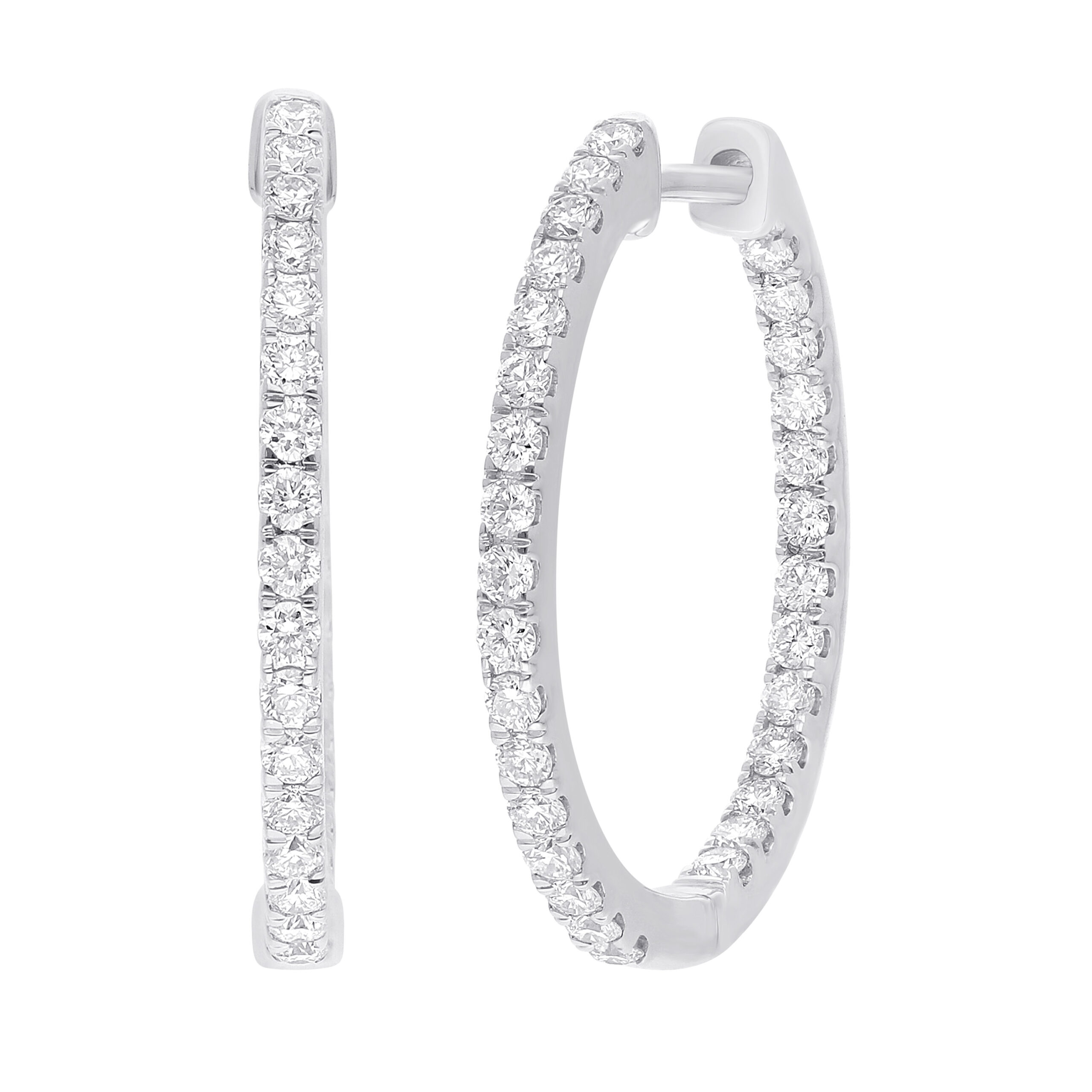 Clear Carats diamant creoler i 14 kt. hvidguld og 0.60 ct. diamanter 1 Creoler i 0.60 ct