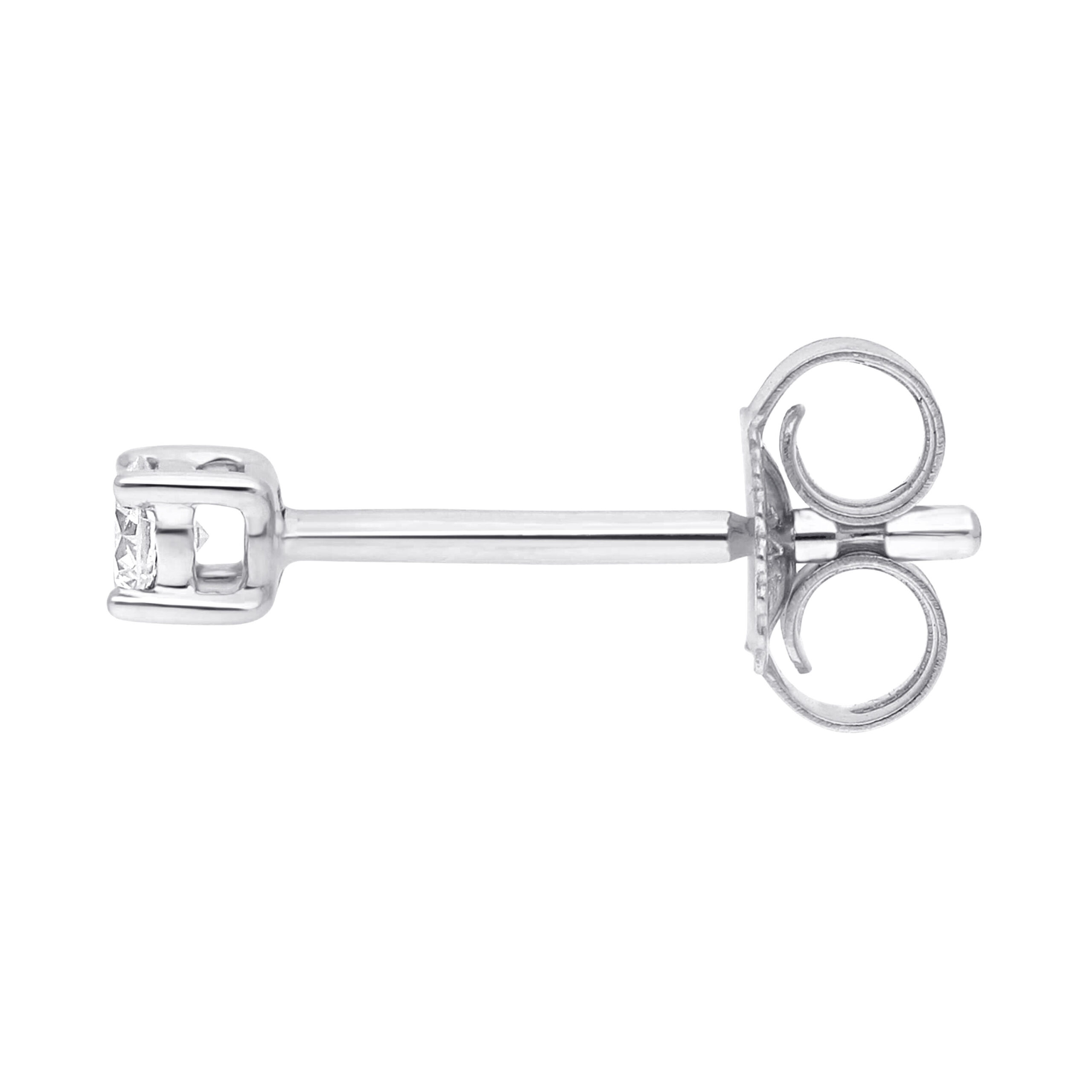 Stars solitaire ørestikker i 14 kt. hvidguld 2 Stars solitaire ørestikker i 14 kt. hvidguld - Billede 2