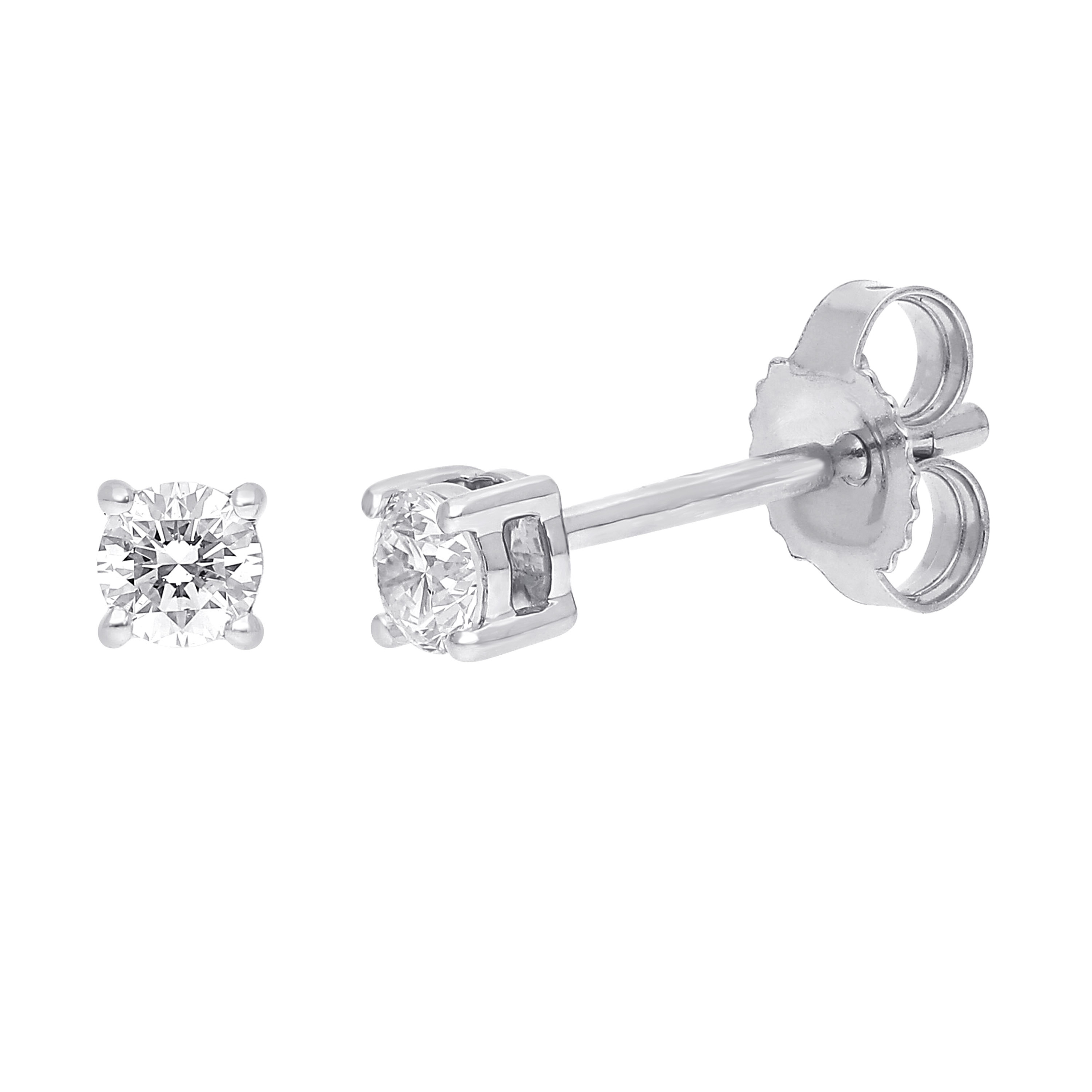 Stars solitaire ørestikker i 14 kt. hvidguld 3 Stars solitaire ørestikker i 14 kt. hvidguld - Billede 3