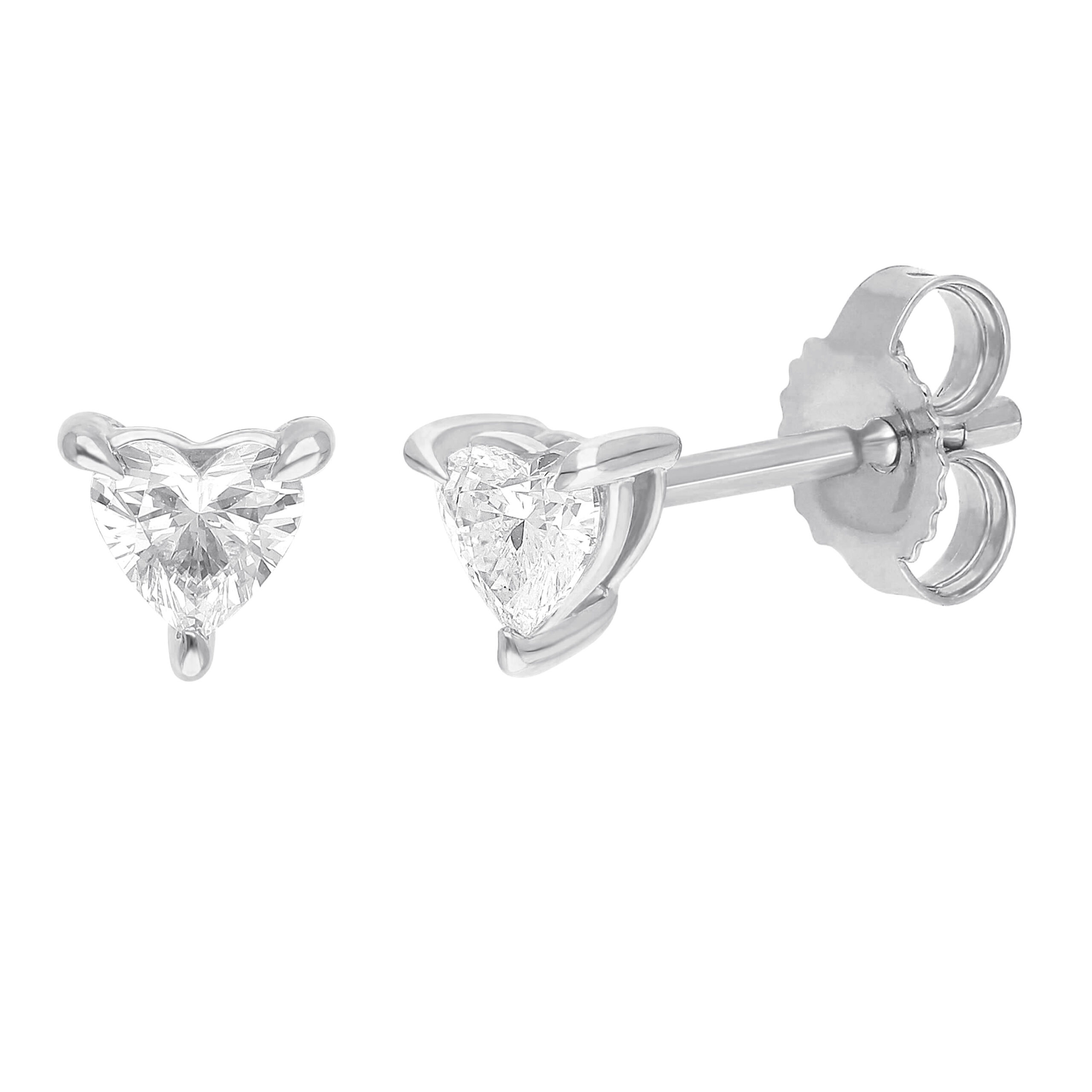 Clear Carats hjerte øreringe i 14 kt. hvidguld og 0.18 ct diamanter 1 Hjerteøreringe i 14 kt. hvidguld