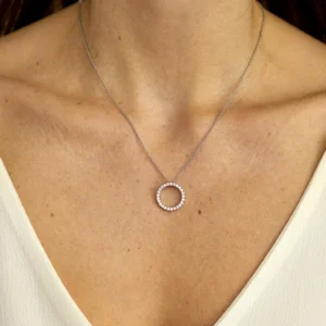 MyHALO diamant vedhæng i 14 kt. guld eller hvidguld og 0.50 ct. diamanter - Billede 5