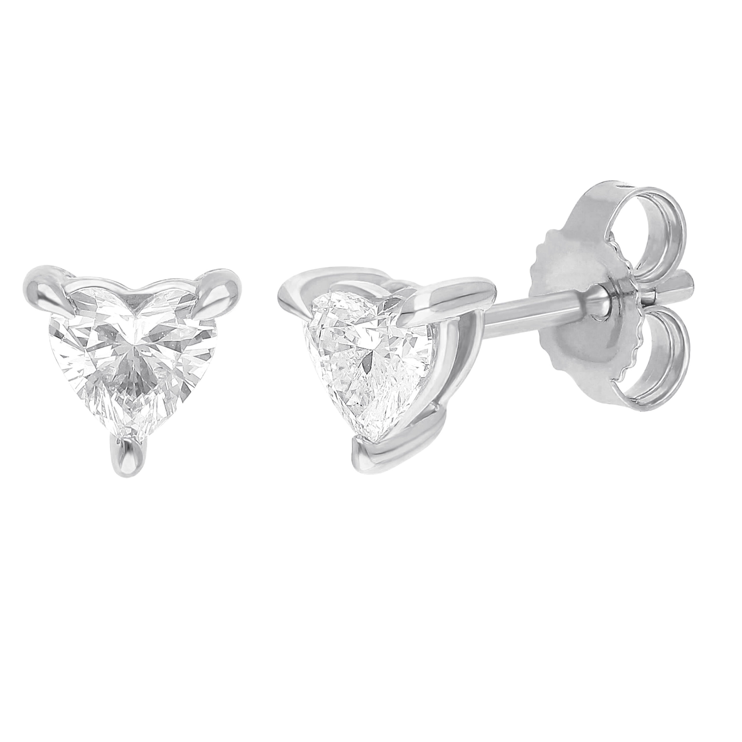 Clear Carats hjerte øreringe i 14 kt. hvidguld og 0.50 ct diamanter 1 Clear Carats hjerte øreringe i 14 kt. hvidguld og 0.50 ct diamanter