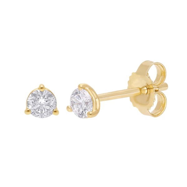 Luna solitaire ørestikker i 14 kt. guld og 0.10 ct. lab-grown diamanter