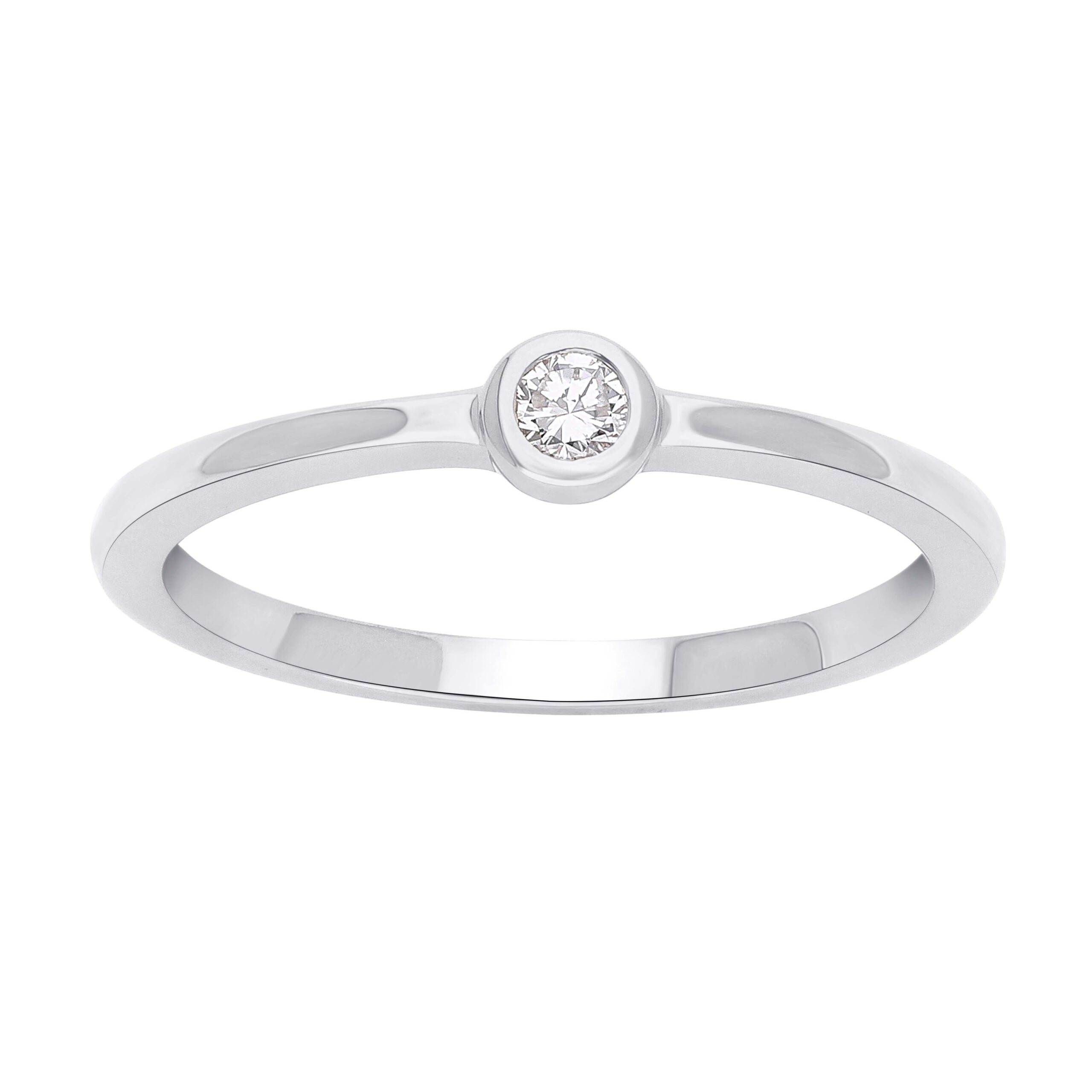 "Small dots" solitairering i 14 kt hvidguld og 0.08 ct. 1 Small dots fra clear carats