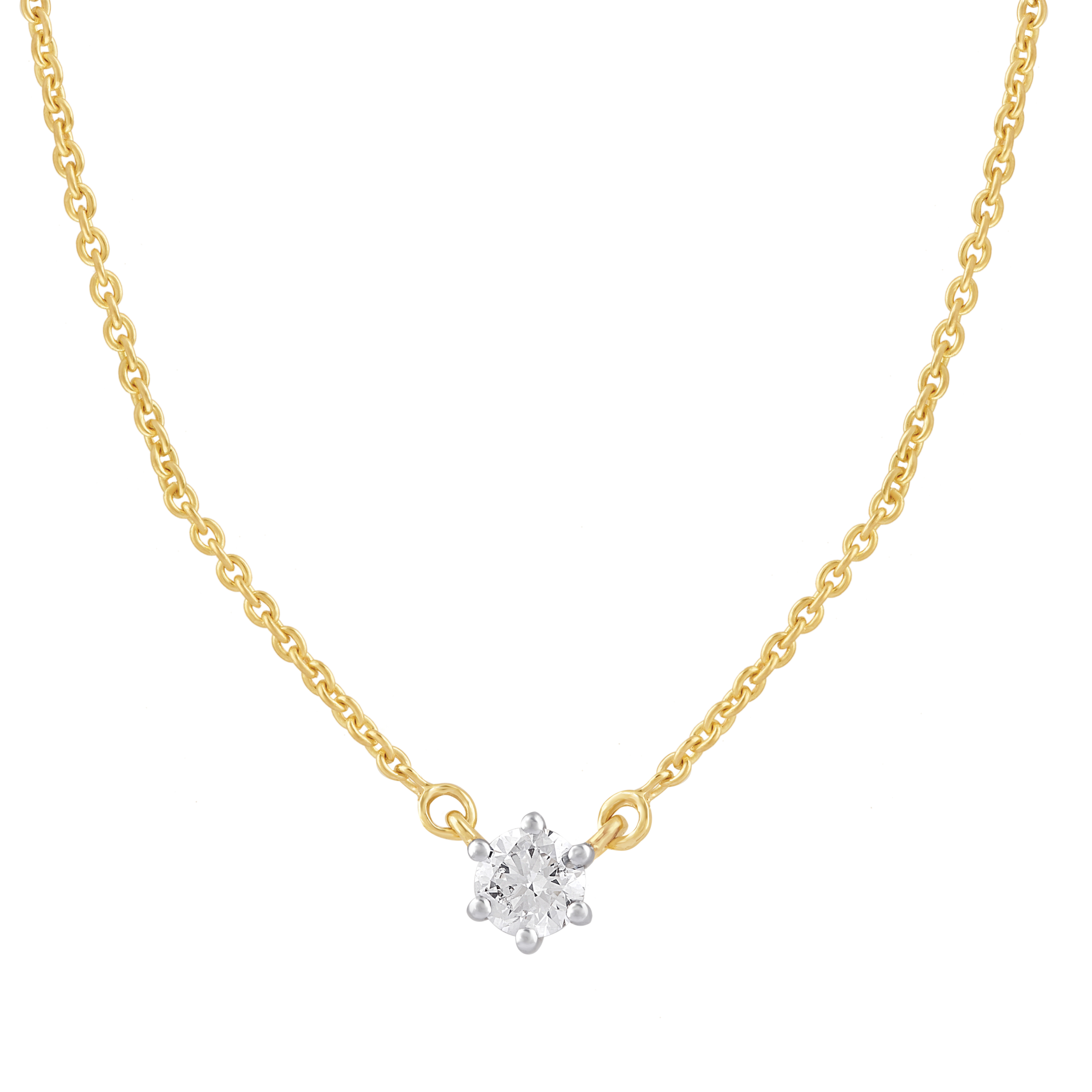 Solitaire vedhæng i 18 kt. guld og 0.30 ct. diamant "Stjernen" 14 kt solitaire vedhæng 0.30 ct.