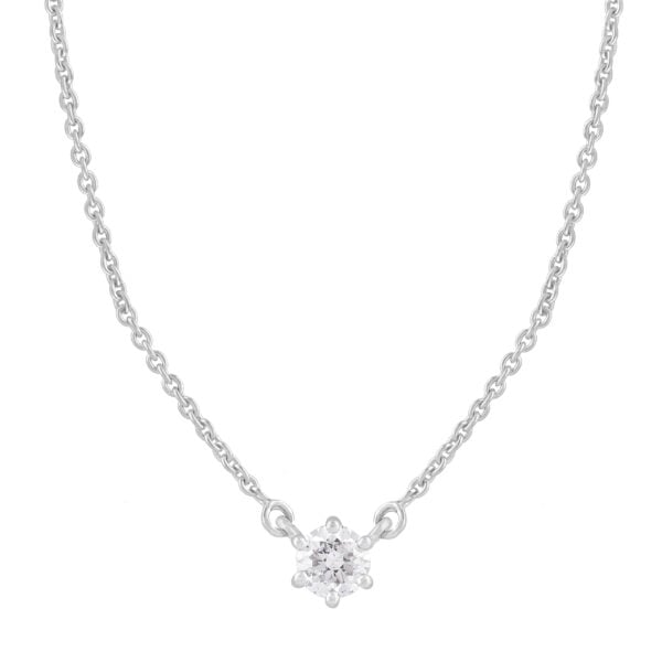 Stjerne svævende diaamant vedhæng 18 kt hvidguld