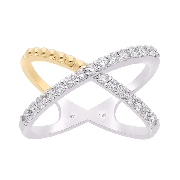 CrissCross diamantring -