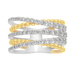 Diamantring Spiralkrydset fra ClearCarats i 14 kt. guld og hvidguld med 1.0 t diamanter 23471