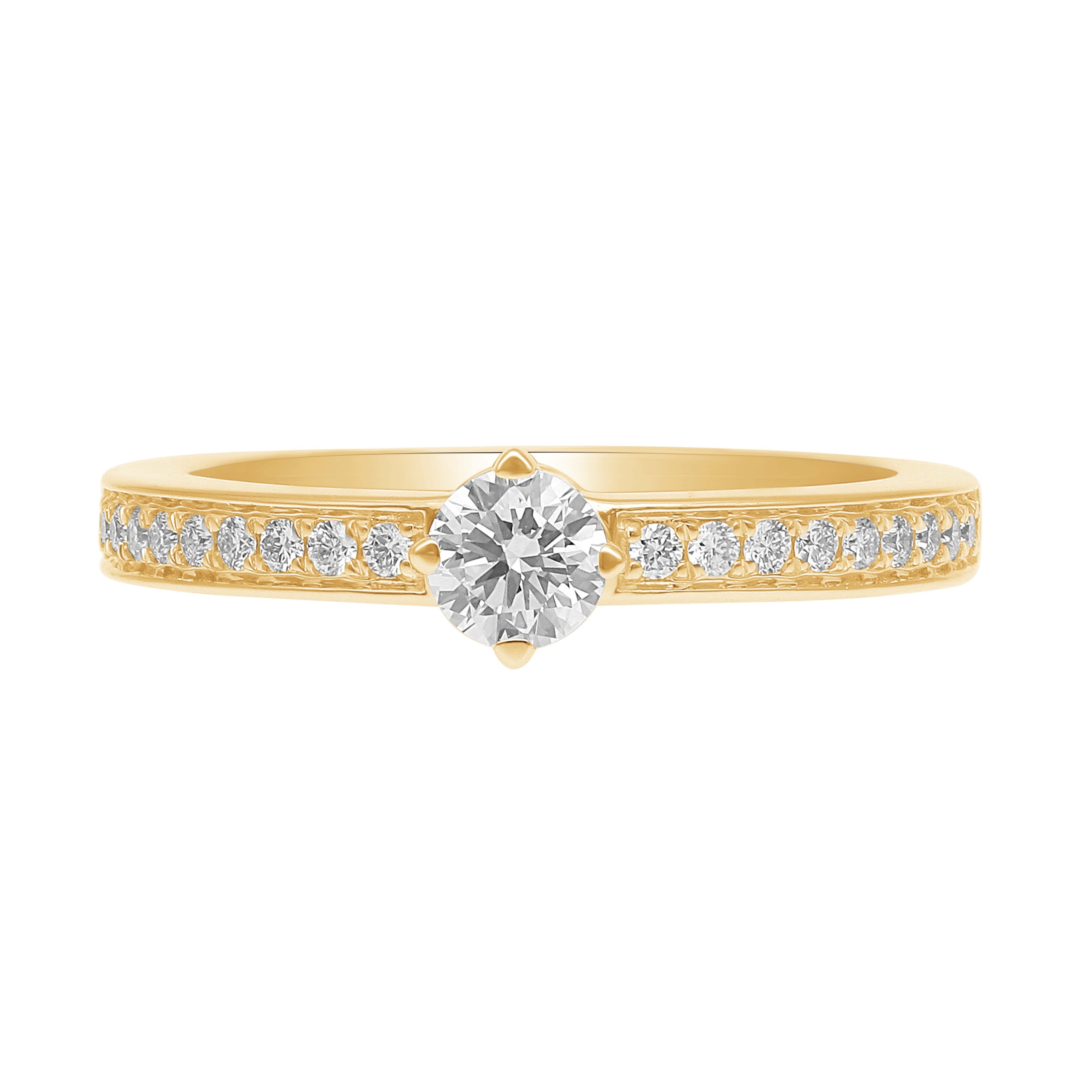 Solitaire ring i 14 kt. guld eller hvidguld fra 0.41 ct. diamanter 2 Solitairering 0.41 ct.