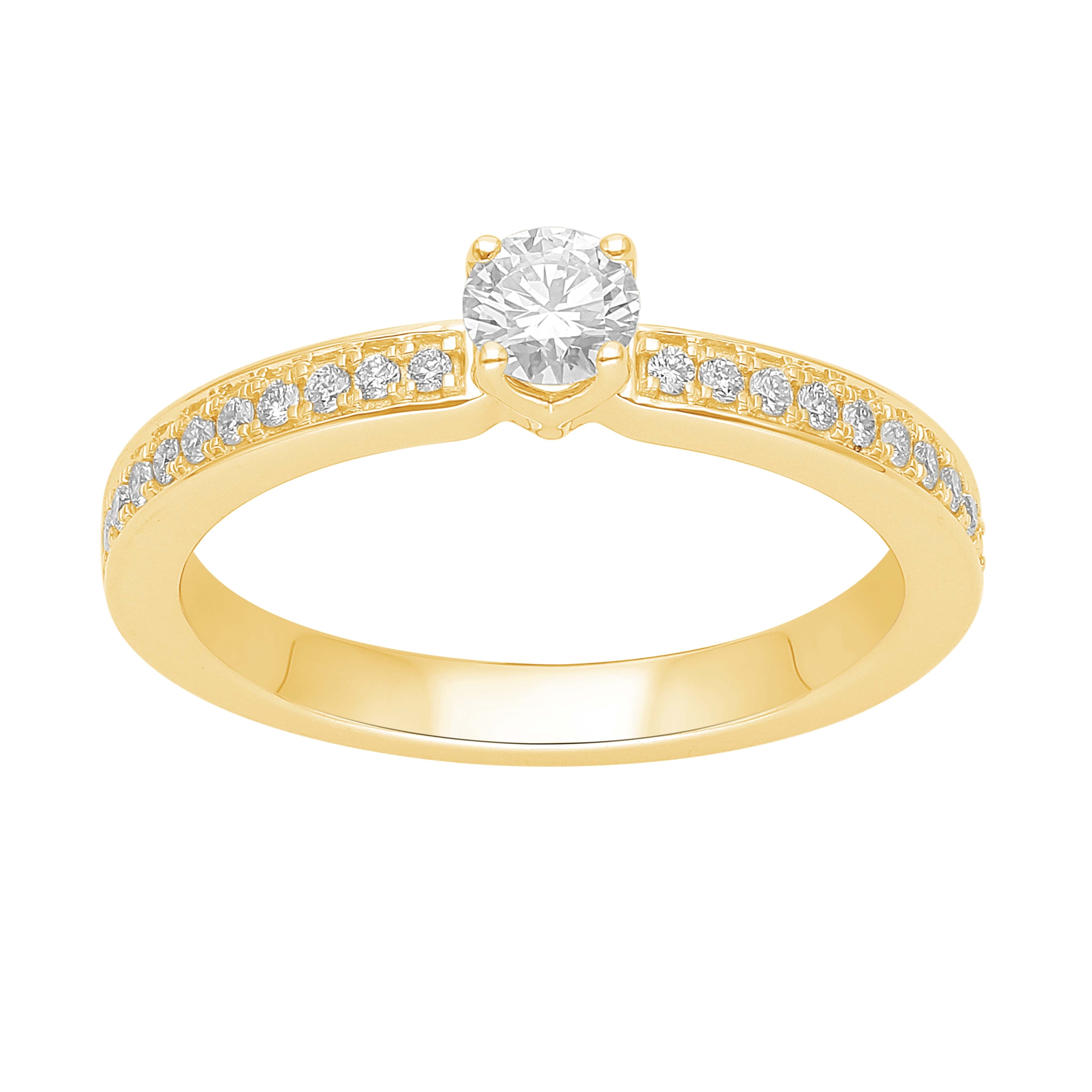 Solitaire ring i 14 kt. guld eller hvidguld fra 0.41 ct. diamanter 1 Solitairering 0.41