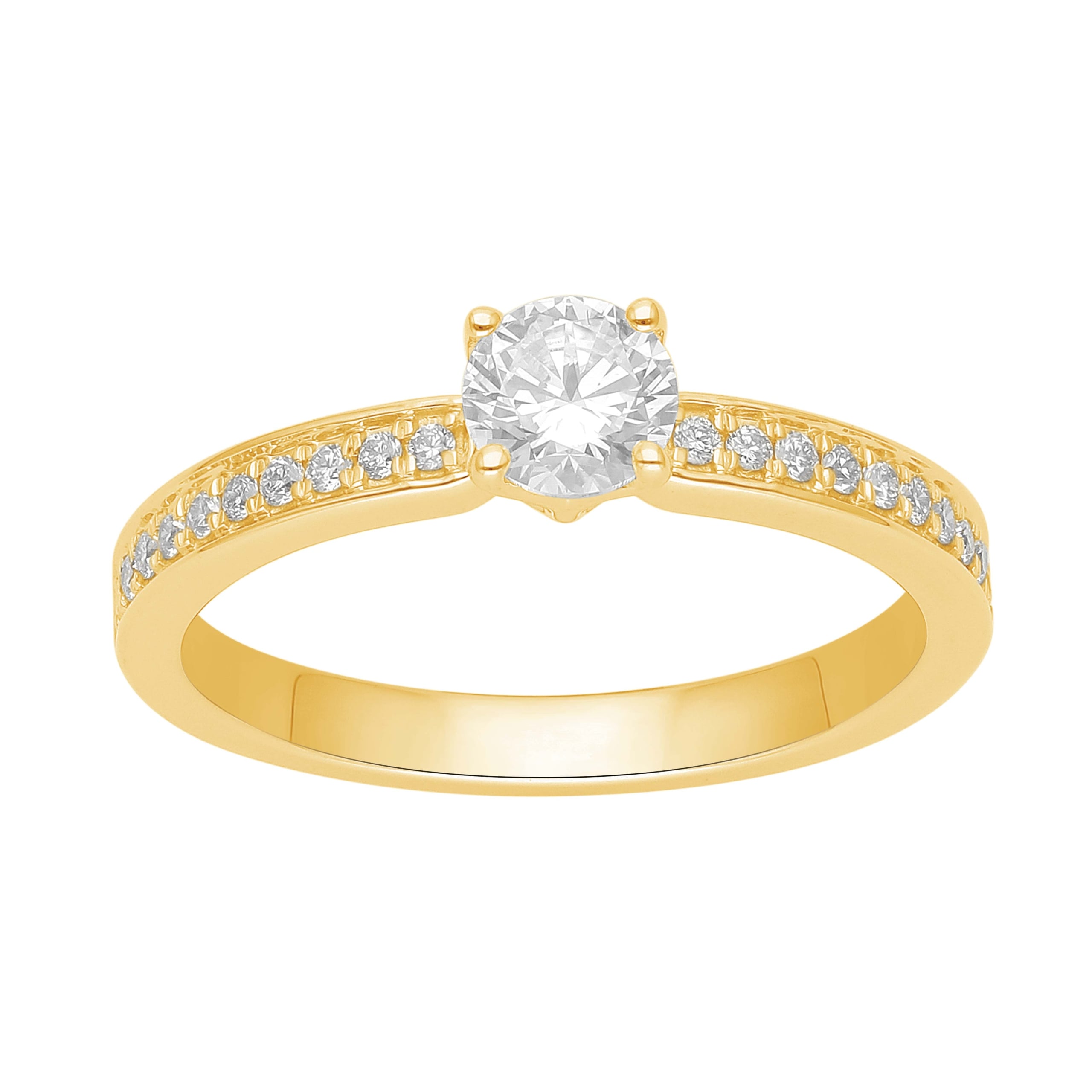 Solitairering i 14 kt guld eller hvidguld og 0.66 ct. diamanter 1 Solitairrering 0.66 ct