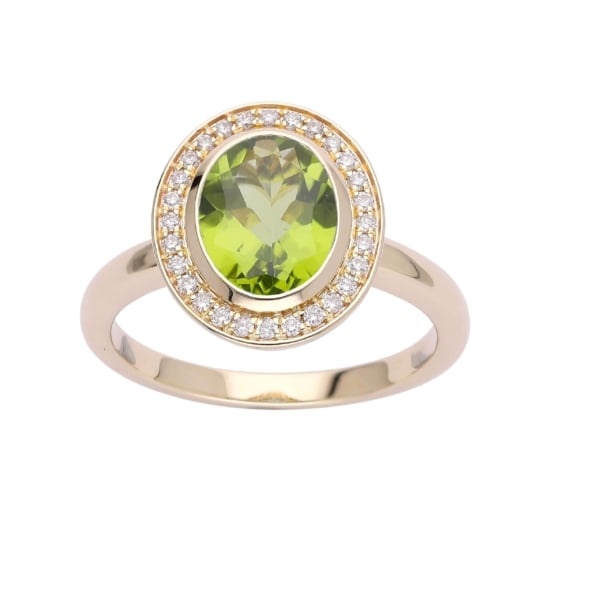 Cocktail ring med Citrin og diamanter i 14 kt. guld eller hvidguld