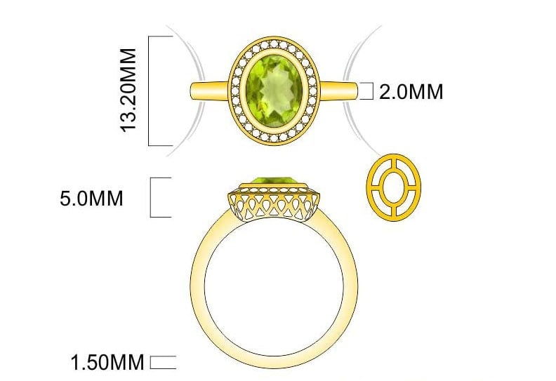 Cocktail ring med Citrin og diamanter i 14 kt. guld eller hvidguld 2 Cocktail ring med Citrin og diamanter i 14 kt. guld eller hvidguld - Billede 2