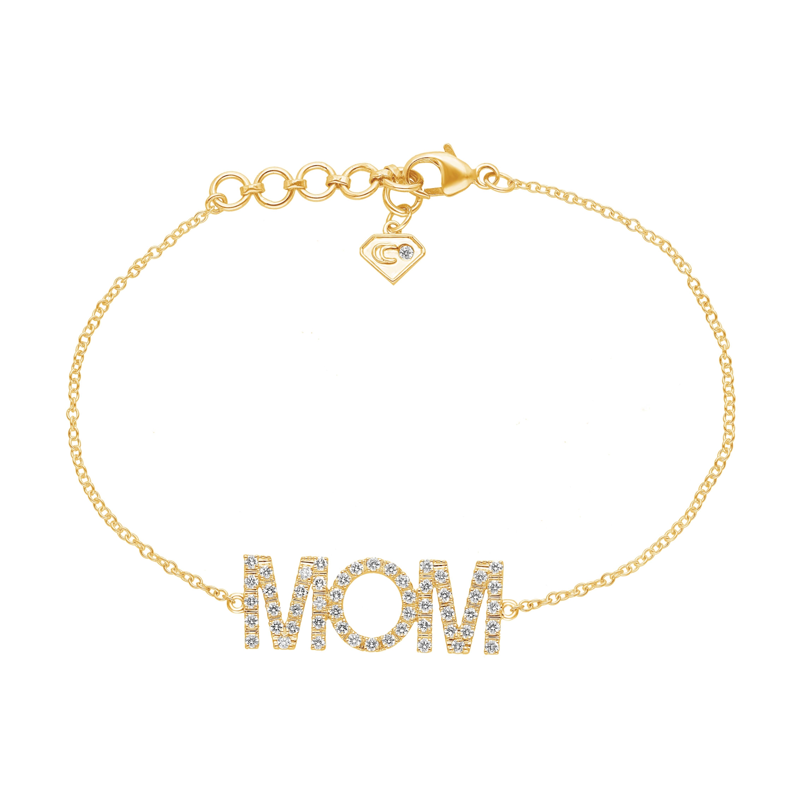 Elegant MOM armlænke fra Me&My serien i 14 kt. guld eller hviguld og diamanter Me&My armlænke med MOM ca. 0.49 ct