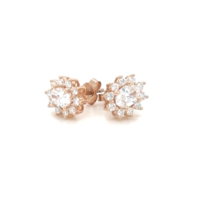 Nanna stjerneørestikker i 14 kt rosaguld og 1.18 ct labgrown diamanter