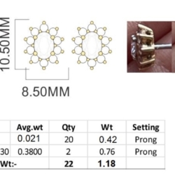 Nanna stjerneørestikker i 14 kt rosaguld og 1.18 ct labgrown diamanter - Billede 2