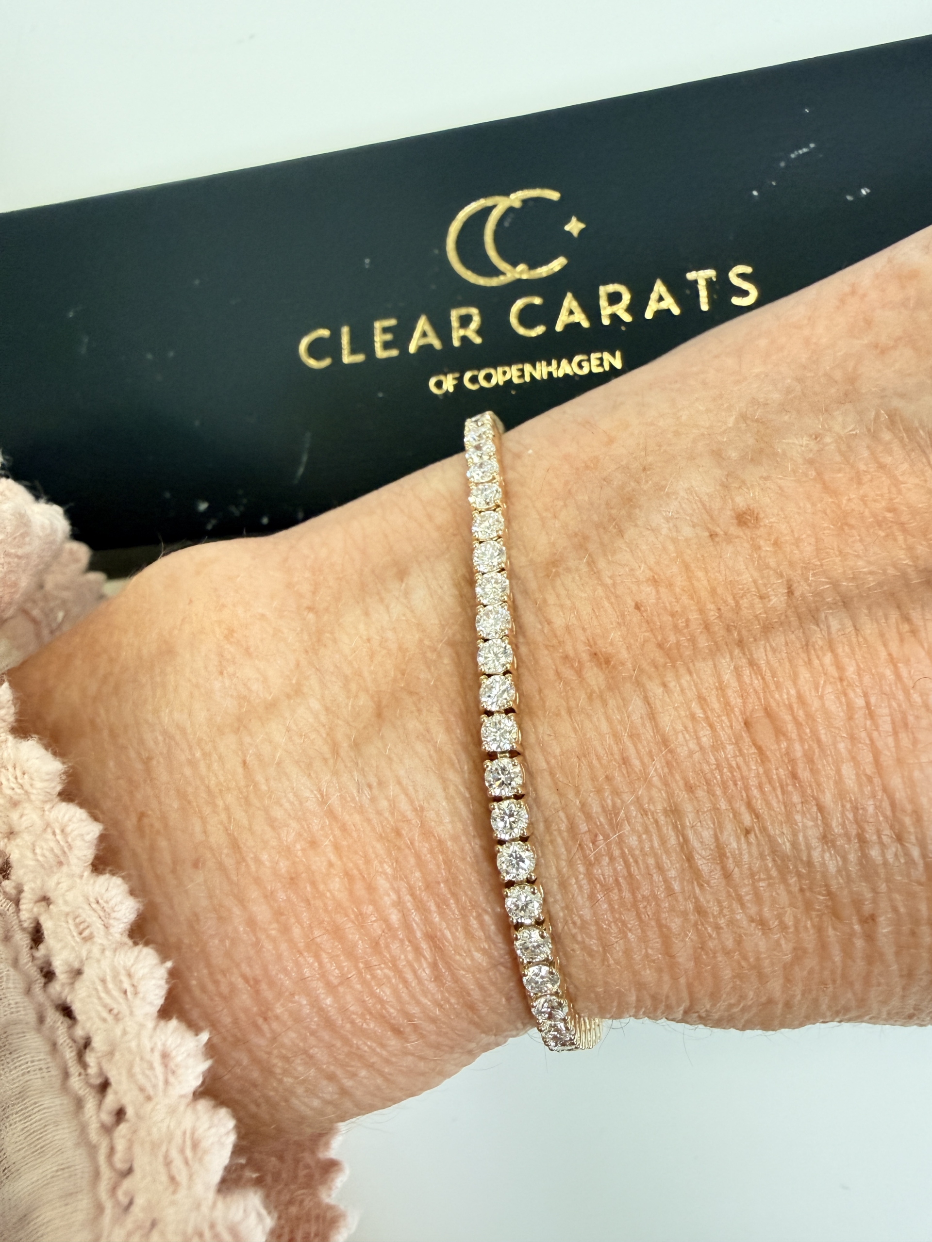 Klassisk tennisarmbånd i 14 kt. guld eller hvidguld og 5.0 ct brillanter - Billede 2