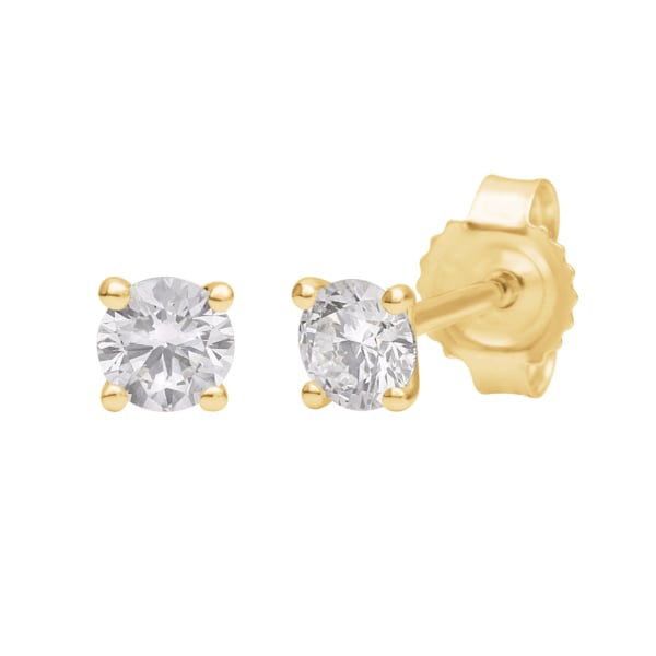 Solitaireørestikker i 14 kt. og 0.40 ct. brillantslebne diamanter