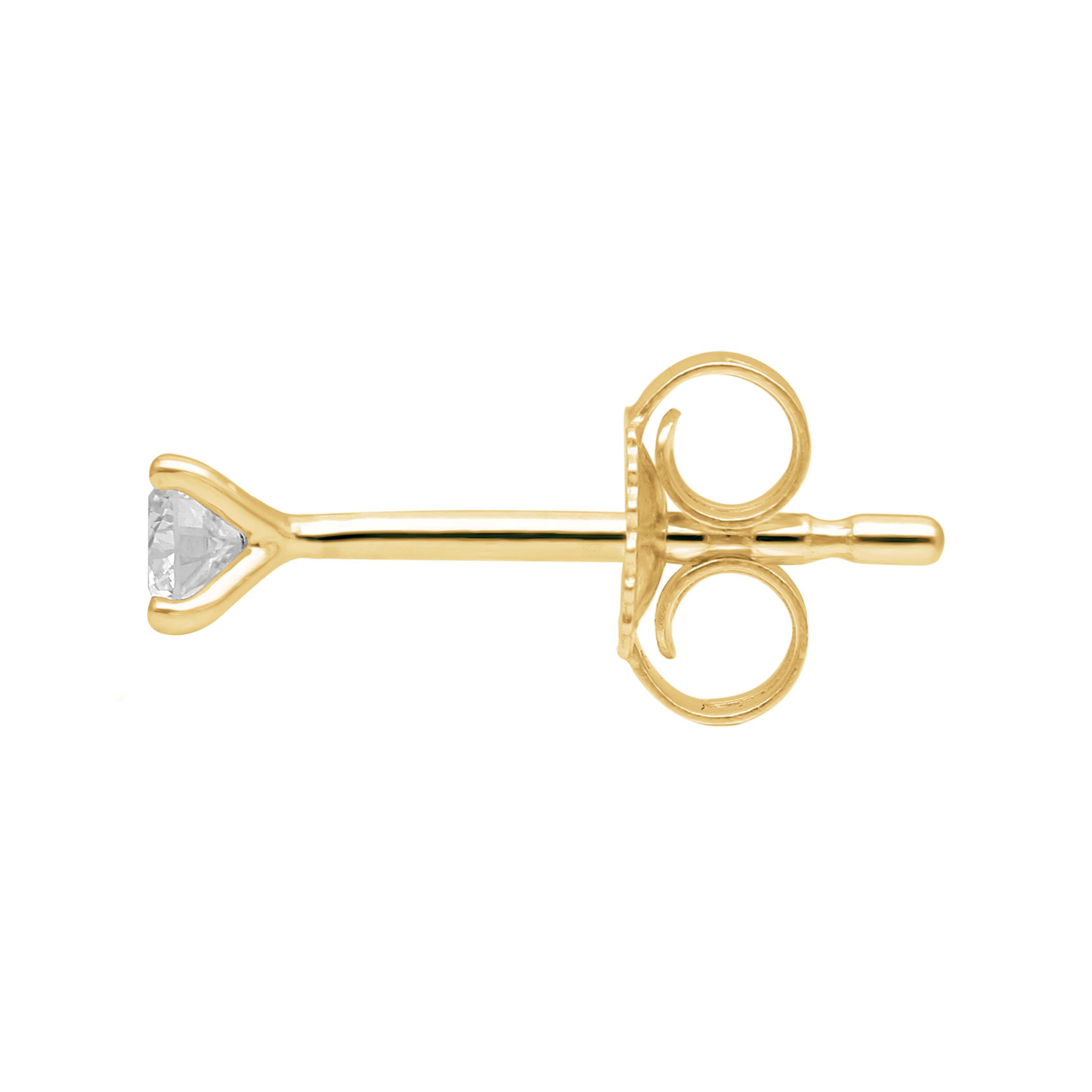 Solitaire ørestikker i 14 kt. og 0.20 ct. diamanter 2 Solitaire ørestikker i 14 kt. og 0.20 ct. diamanter - Billede 2