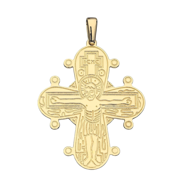 Dagmarkors i 14 kt guld med blank bagside til gravering