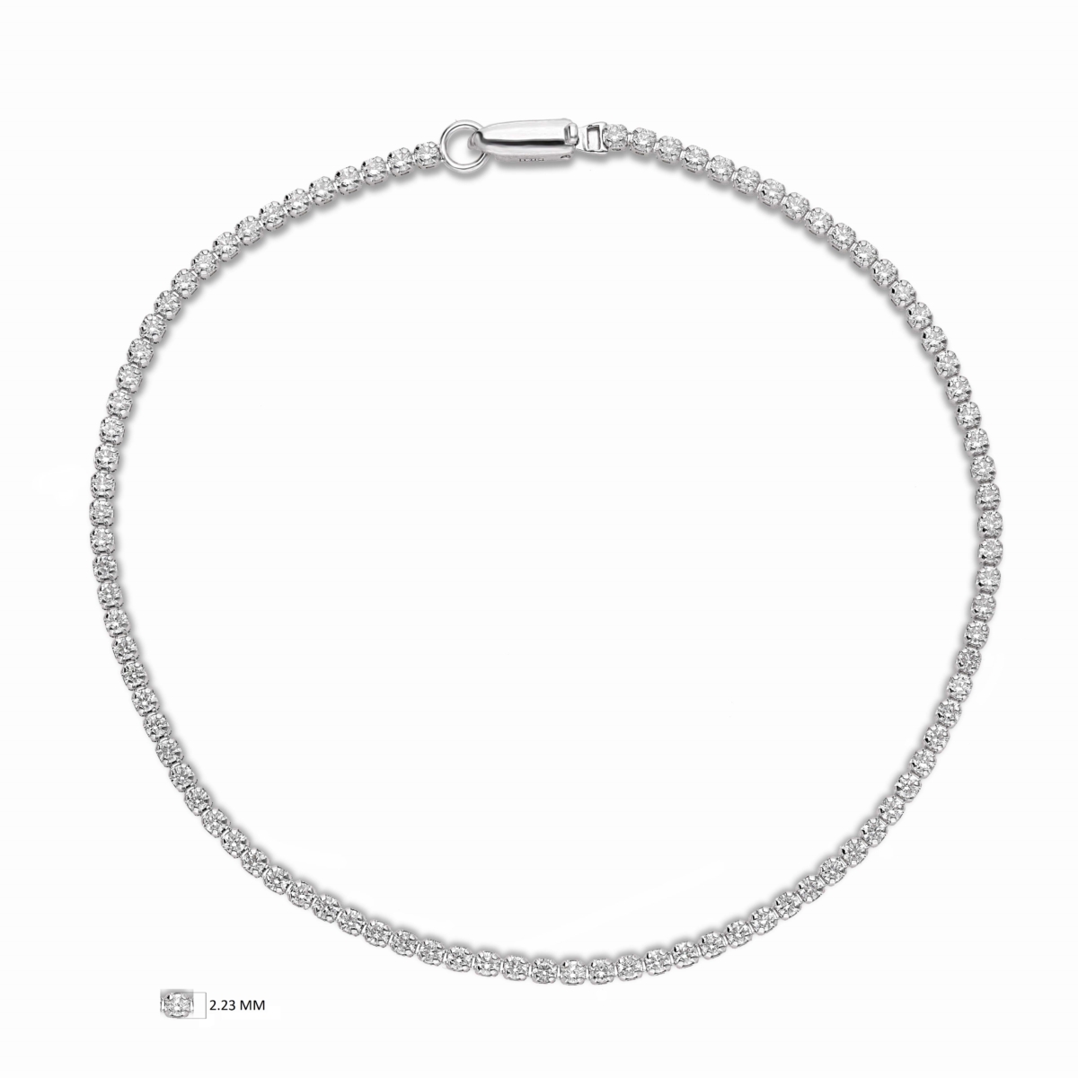 NYHED - Cross tennisarmbånd i massiv 14 kt hvidguld og 1.7 ct lab-grown diamanter.
