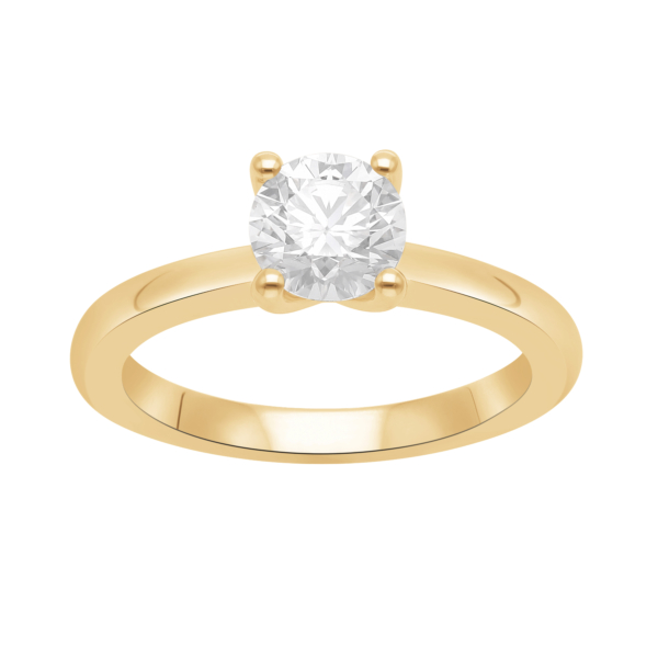 Solitaire ring i 14 kt. guld tulip crown