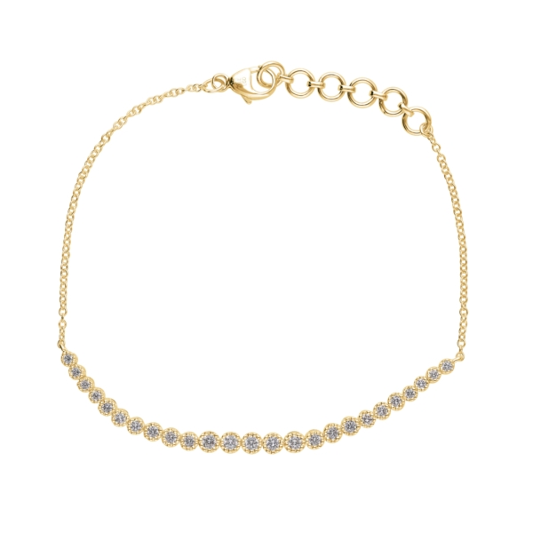 9 kt guldarmbånd med 0.50 ct. lab-grown brillanter og bezel filigran detaljer