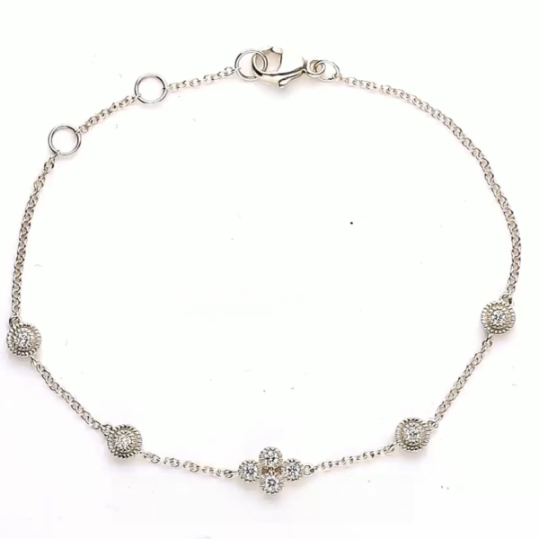 NYHED:  Elegant 9 kt guldarmbånd med 0.16 ct. brillanter og filigran detaljer