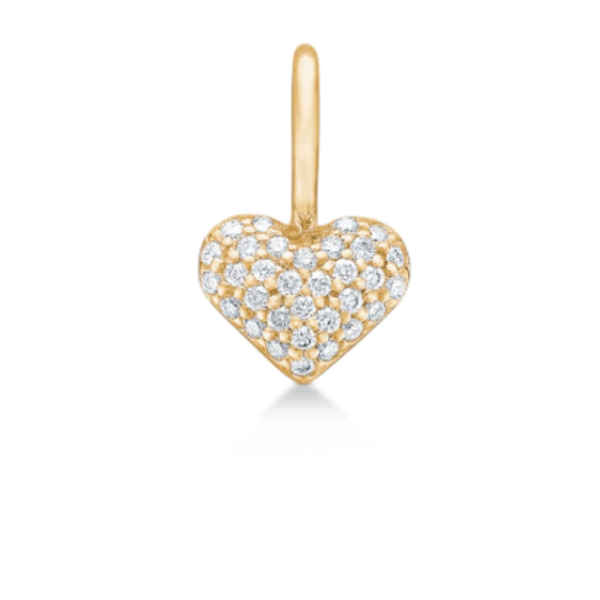 Romantisk hjertevedhæng i masssiv 14 kt. guld med 0.50 ct diamanter | Clear Carats