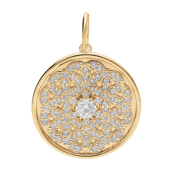 Nyhed - Seed of Life- small. Massivt guldvedhæng med lab-grown diamanter fra serien *SPIRA