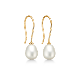 Ørehænger med perle i 8 kt. guld.