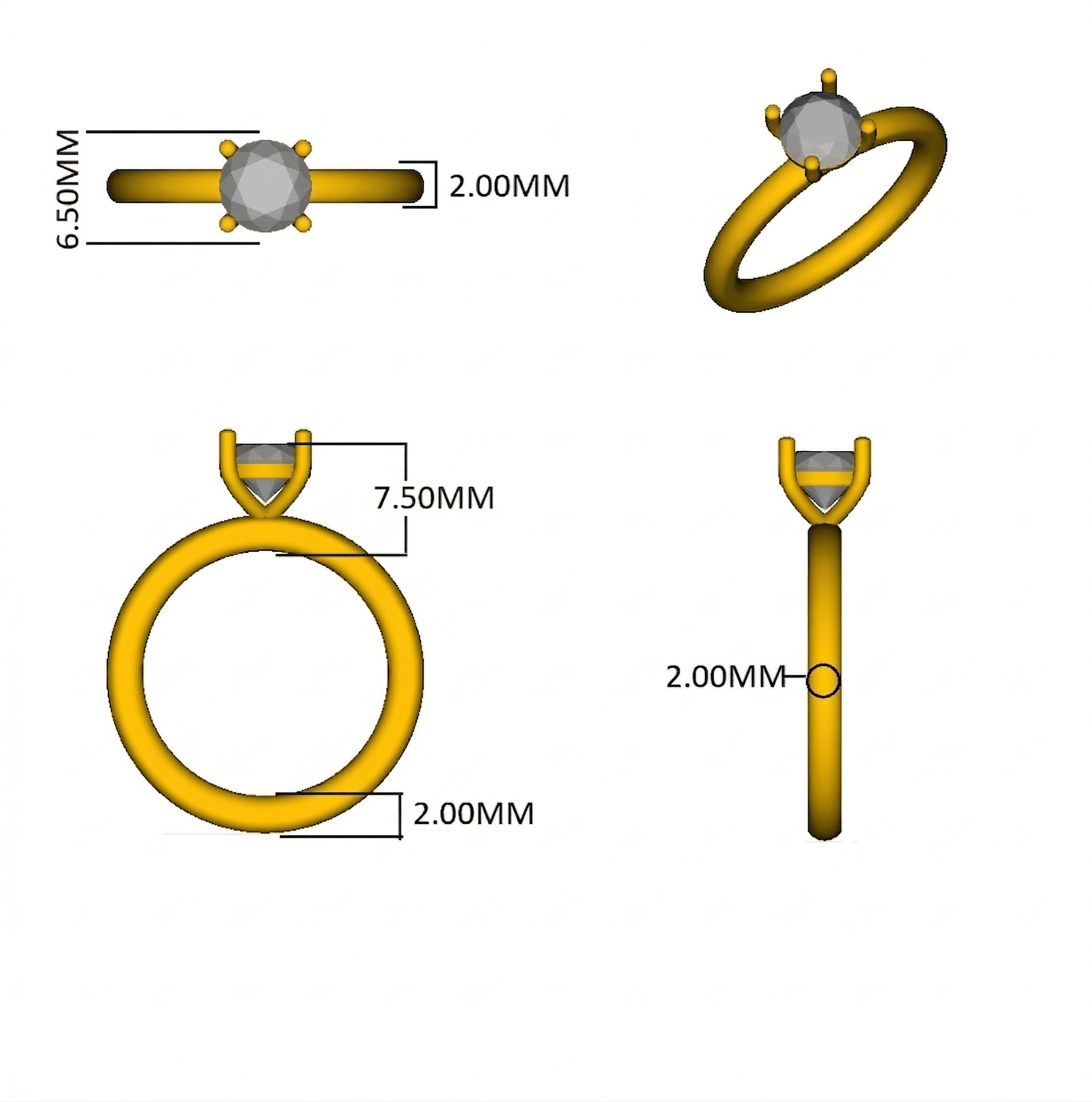 Solitaire ring med 1.0 ct. diamant Solitaire ring med 1.0 ct. diamant - Billede 5