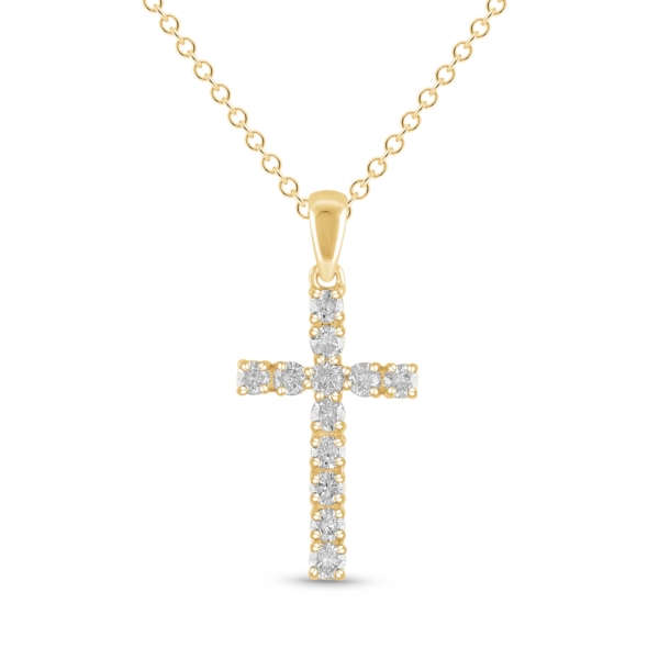 Kors i guld med diamanter