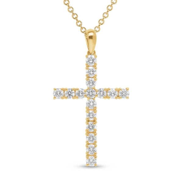 kors i guld med lab-grown diamanter