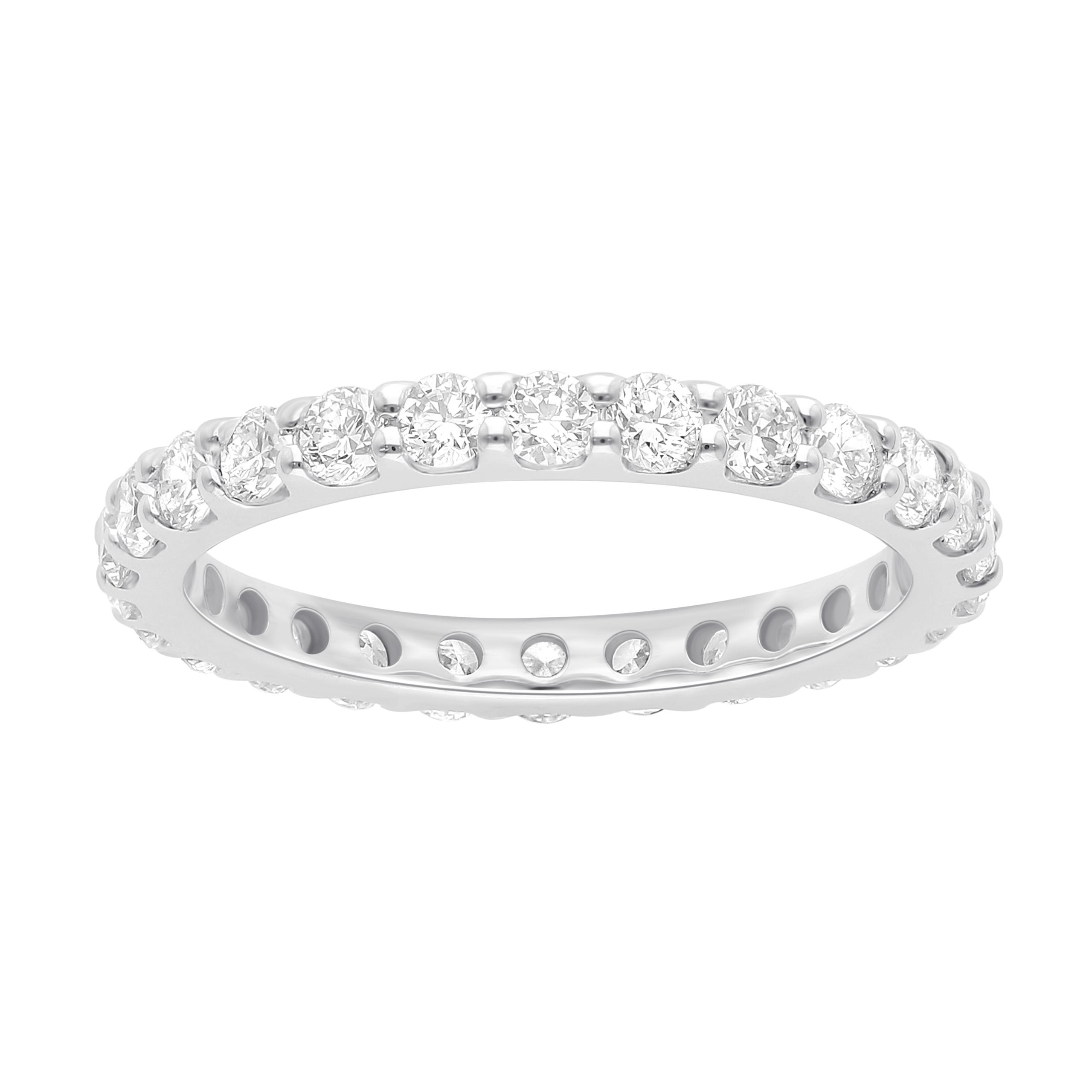 Alliancering, Infinity i massiv 14 kt. guld og 1.3 ct. 4 Alliancering, Eternity Ring i 14 kt. hvidguld