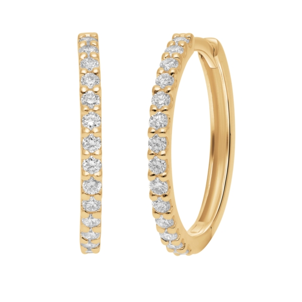 Creoler i 14 kt. guld og 0,37 ct. diamanter