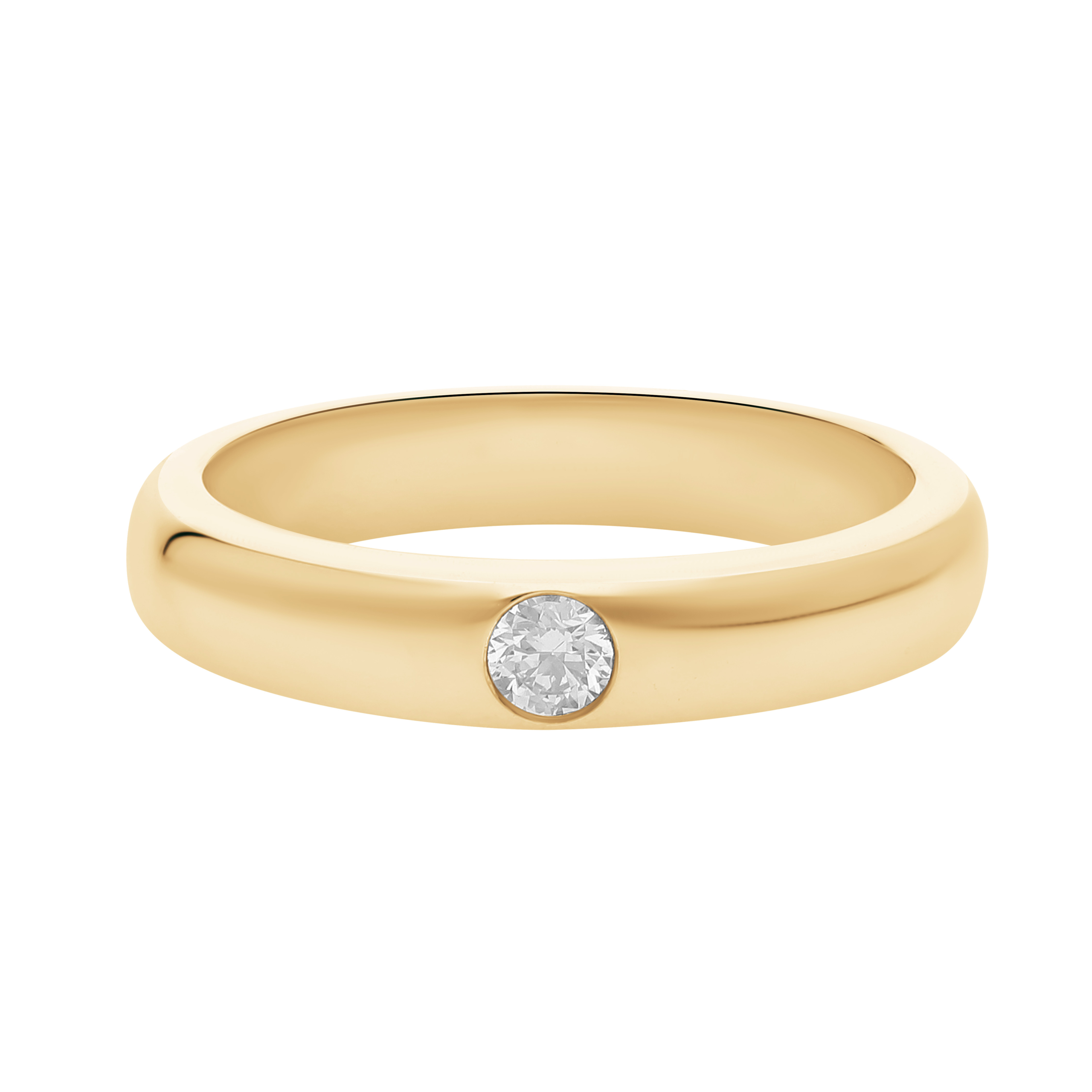 Alliancering i 14 kt. massiv guld og 0,08 ct. lab-grown diamant Alliancering i 14 kt guld og 0,08 ct lab-grown diamant