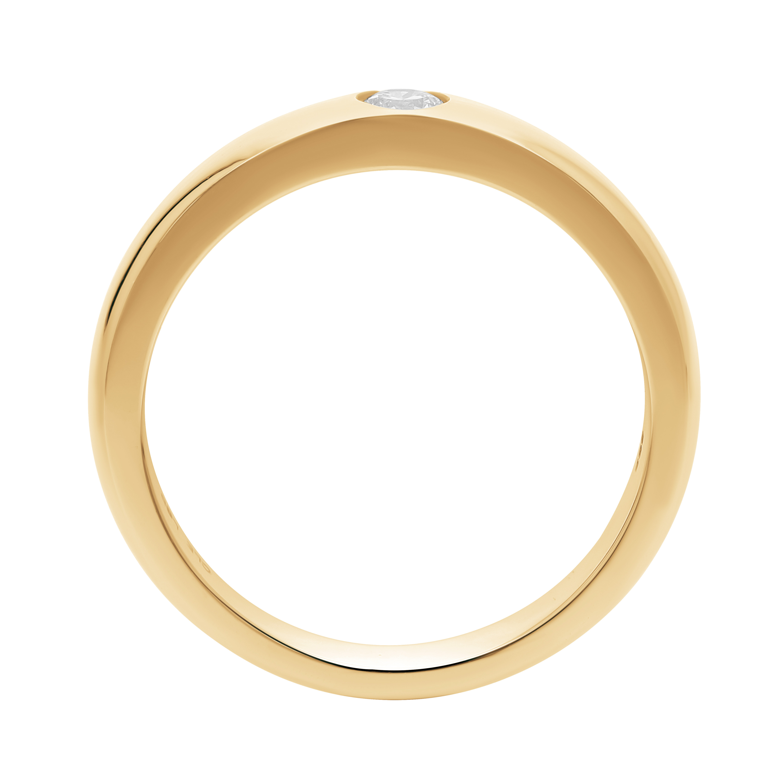 Alliancering i 14 kt. massiv guld og 0,08 ct. lab-grown diamant Alliancering i 14 kt. massiv guld og 0,08 ct. lab-grown diamant - Billede 2